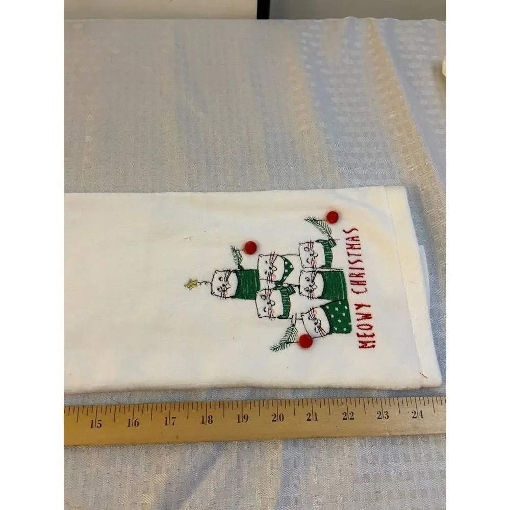 Merry bright cat Christmas handle towels bonus lot‎